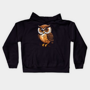 Nocturnal Enigma: Little Owl Illustration Kids Hoodie